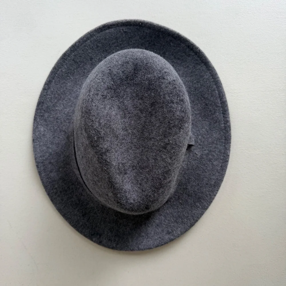 Levi's Men's L/XL Charcoal Gray 100% Wool Felt Fedora Hat Wide Brim Classic RNDI